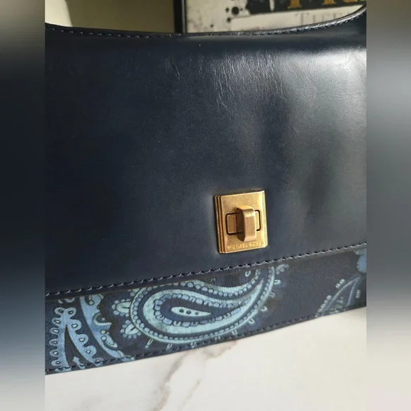 Michael Kors Studio Paisley Natalie Navy Heritage Messenger Bag NWT - Picture 8 of 12
